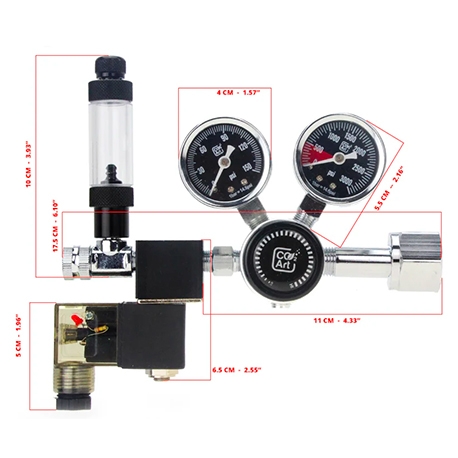 CO2 ART Série PRO-SE - Aquarium CO2 - Régulateur à Double Étape avec Solénoïde Intégré