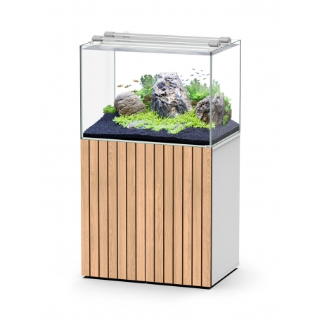 AQUATLANTIS Aquascape 80 Blanc - Aquarium + Meuble - 215 Litres