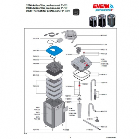 EHEIM Cuve de filtre pour filtre professionnel 5e 600t (2178)