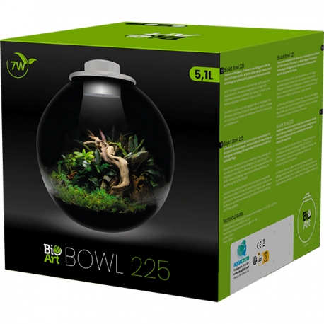 BIOART Bowl 225 LED Nano Garden - Blanc - Terrarium Livré Complet - 5,1 Litres