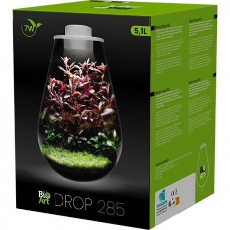 BIOART Drop 285 LED Nano Garden - Blanc - Terrarium Livré Complet - 5,1 Litres