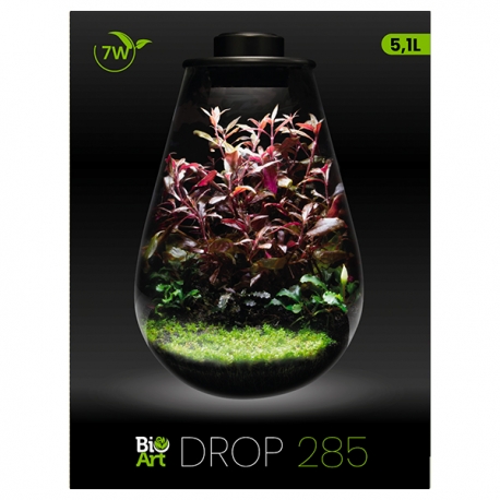 BIOART Drop 285 LED Nano Garden - Noir - Terrarium Livré Complet - 5,1 Litres