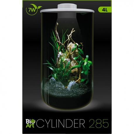 BIOART Cylinder 285 LED Nano Garden - Blanc - Terrarium Livré Complet - 4 Litres