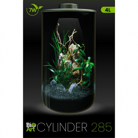 BIOART Cylinder 285 LED Nano Garden - Noir - Terrarium Livré Complet - 4 Litres