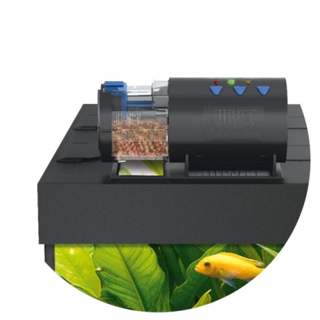 Distributeur Automatique de Nourriture pour Aquarium/Poisson avec 2 Boîte  d'alimentation, Distributeur Poissons Réglable Multifonctionnel