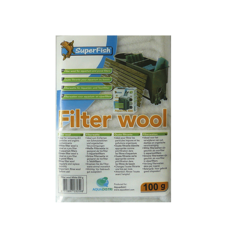 superfish filter wool ouate filtrante pour aquarium et bassin 100 g